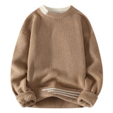 Men Vintage Twist Sweater Round Neck Male Fit Knitted Pullover Loose Harajuku Mens Retro Sweaters Multicolors
