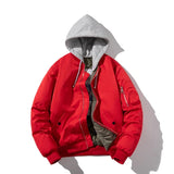 Men Bomber Jacket Women Solid Autumn Winter Pilot Jacket Fashion Vintage Hooded Baseball Coat Casual Windbreak Red Pink Burgundy