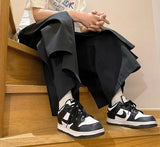 Men Pants New Fashion Solid Color Baggy Japanese High Street Chic Ankle Length Culotte Trousers Students Aesthetic Techwear