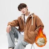 New Padded Jacket Men Winter Baseball Hoodie Wool Liner Jacket Men Hipster Workwear Street HipHop Top Fake Two Piece Casual
