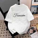 Classic Letter Shirt Summer White Short-sleeved T-shirt Men's 2025 New American Design Niche Couple's Half-sleeved Cityboy Top