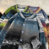 Autumn Cardigan Men Colorful American Style Retro Nostalgic Tender Couple All-match Comfortable Blocking Minority Temperament