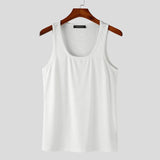 Men Tank Tops Solid Color O-neck Sleeveless Streetwear Casual Male Vests Fitness Summer Workout Men Clothing S-5XL
