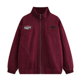American Retro Trend College Style Patch Embroidered Lapel Jacket Men Women Fashion Loose Casual Versatile Jacket Trendy Tops