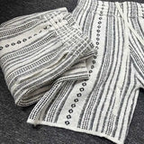 Vintage Knitted Shorts Male Striped Retro Pants Drawstring Half Pants Fabric Heavy Drooping Trendy  Capris Pants