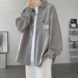 Spring Long Sleeved Shirt Men Oversized Retro Corduroy Shirt Men Streetwear Korean Loose Casual Shirts Mens Vintage Shirt M-3XL