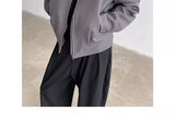 Black Short Autumn Suit Jacket Male College Preppy Wearing American Baseball Uniforms with High-end Shoulder Pad Jacket Chic
