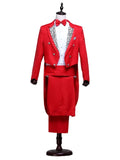 Men's Tailcoat Classic Modern White and Black Basic Style Mens Suit with Tailcoat Singer Magician Stage Jacket Outfits