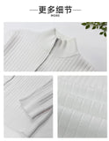 New Korean Fashion Men Cardigan Jacket Light Luxury Trendy Turtleneck Knit Zip-up Long Sleeve Sweater Coat High Quality Knitwear