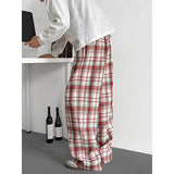 Summer Casual Pants Men Oversized Retro Plaid Pants Men Streetwear Hip-hop Loose Wide Leg Pants Mens Trousers Plus Size 5XL