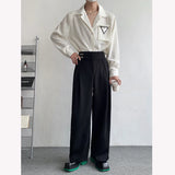 Black Suit Pants Men Oversized Fashion Social Mens Dress Pants Korean Loose Straight Wide Leg Pants Mens Office Formal Trousers