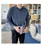 New Japanese Leisure Men's Hooded Sweater Trendy Harajuku Preppy Style Long Sleeve Hoodies Autumn Casual Vintage Warmth Knitwear