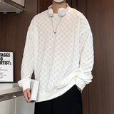Spring Hoodie Men Fashion Casual Black Plaid Sweatshirt Men Streetwear Hip-hop Loose Pullover Hoodie Mens Hoody Plus Size 4XL