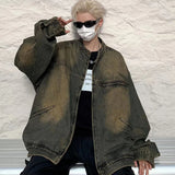 Denim Jackets Men Autumn Advanced Handsome Streetwear American Retro Nostalgic Males Overcoats Hip Hop Punk Style College Daily