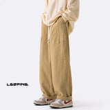 Cotton Casual Pants Men Fashion Black Wide Leg Pants Men Streetwear Hip-hop Loose Cargo Pants Mens Vintage Trousers M-3XL