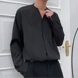 Long Sleeve Shirts for Men Simple Loose Mature Smart Casual Ulzzang Handsome Fashion All-match Harajuku Classic Daily Рубашки