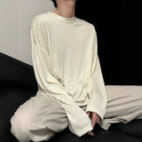 Autumn Laid-back Style Draping Men's T-shirt Luxury Korean Popular O Neck Long Sleeve Tees Leisure Loose Lightweight Basic Shirt