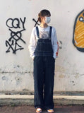 American Retro Large Size Denim Overalls Men's Loose Trend Korean Style Fashion 2025 New High-end Straight Suspender Jumpsuit