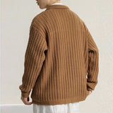 American Cargos Knitted Men Cardigan Luxury Trendy Textured Long Sleeve Button-down Sweater Coats Premium Quality Knitwear M-3XL