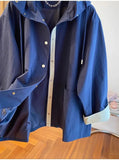 Classic High-end Hooded Windbreaker Women Spring Autumn Style 2025 New Loose Versatile Trendy Hooded Mid-length Jacket