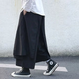 Cargo Pants Men High Street Loose Spring Autumn Ankle-length Oversize Comfortable Japanese Style Culottes Trousers Solid Color