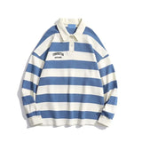 Oversize Pullover Big Size T Shirt for Man Baggy Stripe Polo Fashion Trends It A New Korean Top Luxury Japan Men's Clothing