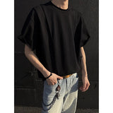 Summer Short Sleeved T-shirt Men Fashion Gray Black Casual T Shirt Men Streetwear Korean Loose Round Neck T Shirt Mens Top