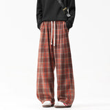 Autumn Thick Pants Men Oversized Fashion Retro Plaid Pants Men Streetwear Hip-hop Loose Wide Leg Pants Mens Vintage Trousers
