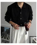 New Korean Luxury Men Cardigan Trendy Textured Long Sleeve Buttoned Korean Leisure Sweater Coats Premium Quality Knitwear M-3XL