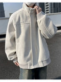 Korean Spring and Autumn High Street Men and Women Trendy Personalized Fake Two Piece Jacket Couple Loose Retro Casual Handsome
