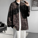 Spring Summer Printed Long Sleeve Shirts Man 2024 Casual Oversize Blouse Fashion Male Cardigan Korean Clothing Plus Size 5XL-M