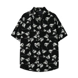 Summer Short Sleeved Shirt Men Retro Printed Shirt Men Streetwear Hip-hop Loose Flower Shirt Mens Hawaiian Shirts Plus Size 5XL