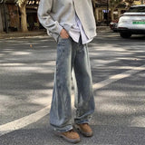 Y2K men and women hip-hop street curved knife washed jeans American spring and autumn couple trend loose retro casual pants