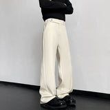 Black Suit Pants Men Fashion Society Mens Dress Pants Korean Loose Casual Wide Leg Pants Mens Office Formal Trousers M-3XL