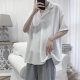 Summer Short Sleeved Shirt Men Society Mens Black Formal Dress Shirt Korean White Casual Shirt Mens Pullover Shirts Plus Size