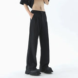 Men's Wide Leg Pants Thin Man Black Comfortable Pant Summer Casual Streetwear Loose Trouser Japanese 5XL Trendy Fashion