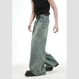 Spring and Autumn Men and Women Street Straight Tube Washed Jeans Couple American Loose Personality Retro Harajuku Casual Pants