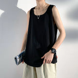 Summer Men Solid Vest Tank Top Sleeveless T Shirts O-neck Undershirts Breathable Sport Bodybuilding Fitness Muscle Clothes
