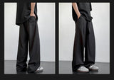 Men's Casual Straight Long Loose Pants Stretch Elastic Waist Jogger Korean Classic Blue Black Gray Male Brand Trousers Plus Size