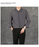 New Naples Business Men Shirts Light Luxury Textured Lapel Striped Long Sleeve Cardigan Leisure Premium Commuter Blouse S-4XL