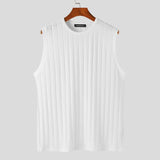 Men Tank Tops Solid Color Knitted O-neck Sleeveless Streetwear Male Vests Summer Fashion Casual Men Clothing S-5XL