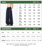 Sweatpants Men Straight Casual Pants Loose Fit Elastic Waistband Drawstring Tapered Outdoor Joggers Patchwork Athletic Trousers