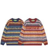 American street personality gradient letter round neck sweater for men and women in autumn and winter lazy style couple knitted