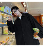 2025 Autumn Winter New Mens Long Sleeve Casual Corduroy Shirt Square Collar Loose Fit Classic Fashion Trendy Outdoor Comfort