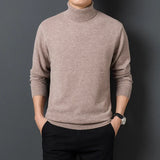 Men's Sweater  Warm and Comfortable Long Sleeve Pullover Sweater  Turtleneck Men Clothing Knit Tops
