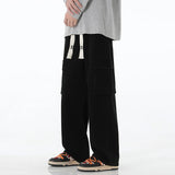 Autumn New Men Cargo Jeans Baggy American High Street Y2K Multi-pocket Youth Overalls Fashion Streetwear Vintage Wide Leg Pants