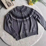 New Japanese Retro Men Cardigan Luxury Ethnic Printed Knitted Slim-fit Long Sleeve Sweater Coats Autumn Premium Quality Knitwear