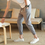 Spring Autumn New Fashion Elastic Waist Drawstring Solid Color Men's Clothing Casual Pocket All-match Simplicity Haren Y2K Pants