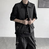 New Fashion Men's waistcoat Youth lapel Solid Sleeveless Jacket Motorcycle Ourdoor  Biker Vest for Men Clothing Concert vest