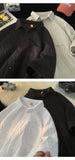 Japanese Cityboy Shirt High-end Polo Short-sleeved Shirt Men's Summer American Retro Lapel Tee Trend Loose Large Size Casual Top